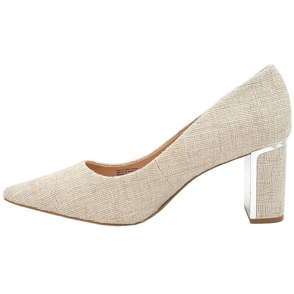 Alfani Women Jenson Pointed Toe Pump Heels Size US 5M Beige Linen Fabric - Picture 3 of 6